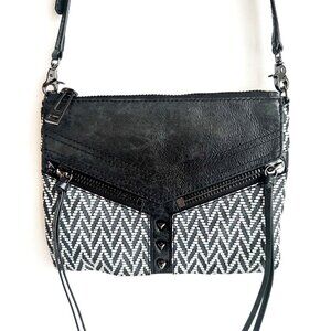 Botikier Trigger Black White Geometric Print Crossbody Bag